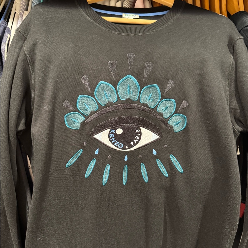 Kenzo Black Garment with Blue Trim